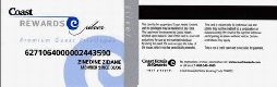 Freebie: Coastrewards, Plastic card Coast Rewards Silver