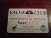 Freebie: Bestvalueinn, Free Value Club card 
