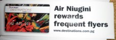 Freebie: destinations, Frequent flier card and sticker from Air Niugini